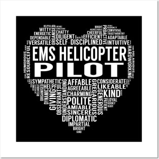 Ems Helicopter Pilot Heart Posters and Art